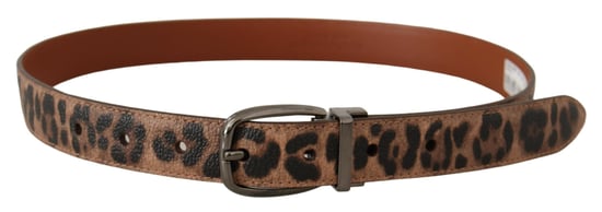 Dolce & Gabbana Brown Leopard Embossed Leather Buckle Belt - Image 3