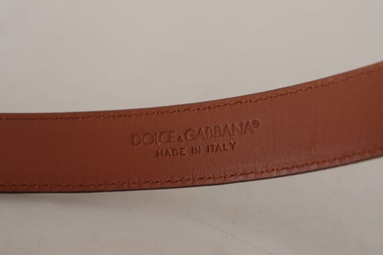 Dolce & Gabbana Brown Leopard Embossed Leather Buckle Belt - Image 5