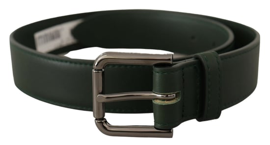 Dolce & Gabbana Army Green Leather Logo Metal Waist Buckle Belt - Image 1