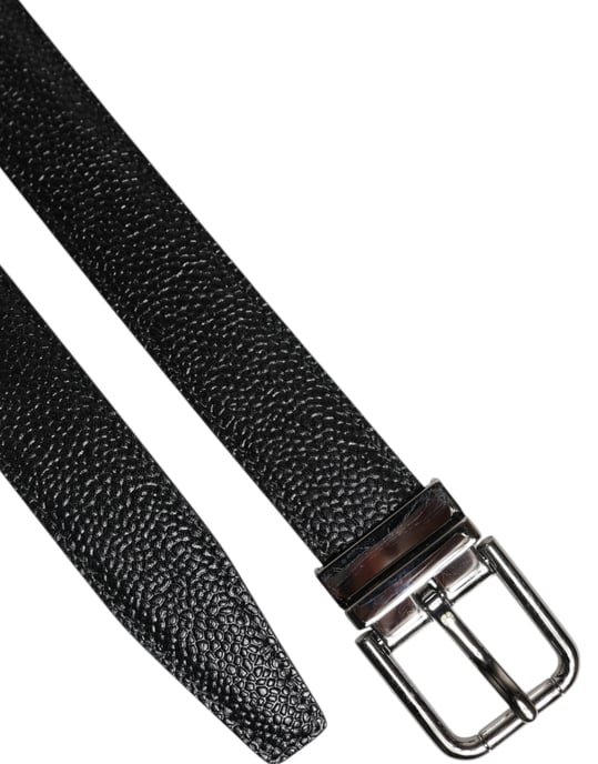 Dolce & Gabbana Svart Kalvskinn Klassisk Metallspänne Bälte - Image 6