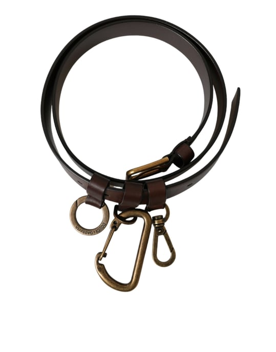 Dolce & Gabbana Brun Kalvskinn Guldmetallspänne Bälte - Image 3