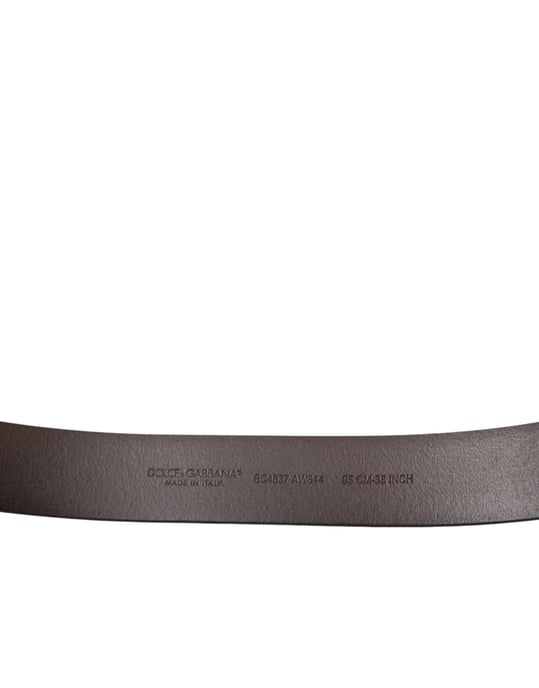 Dolce & Gabbana Brun Kalvskinn Guldmetallspänne Bälte - Image 4