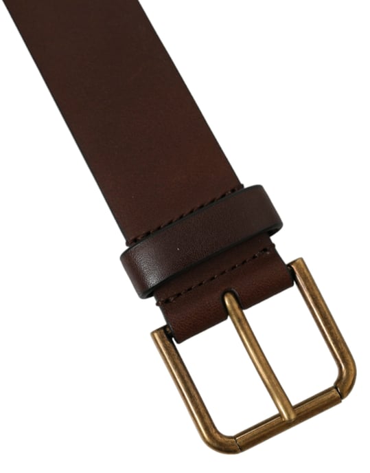 Dolce & Gabbana Brun Kalvskinn Guldmetallspänne Bälte - Image 6