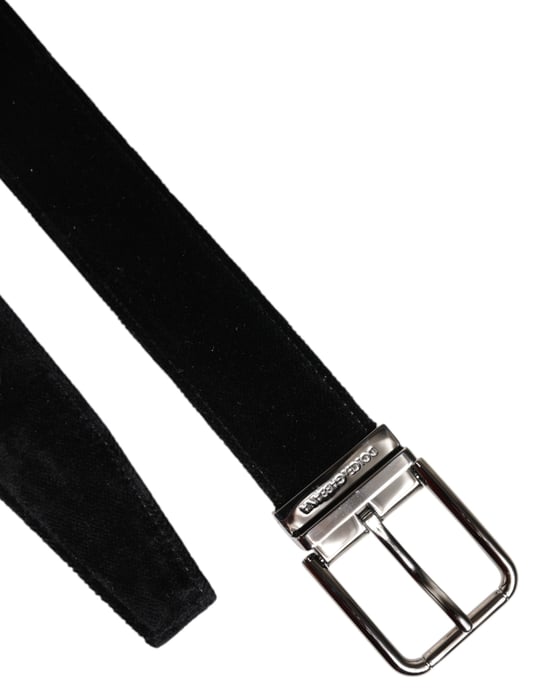 Dolce & Gabbana Zwarte Katoenen Gouden Metalen Gesp Riem - Image 6