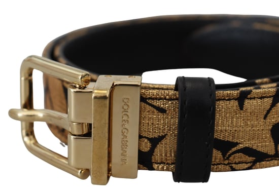 Dolce & Gabbana Multicolor Jacquard Leather Logo Buckle Belt - Image 3