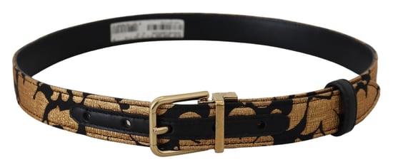 Dolce & Gabbana Multicolor Jacquard Leather Logo Buckle Belt - Image 4