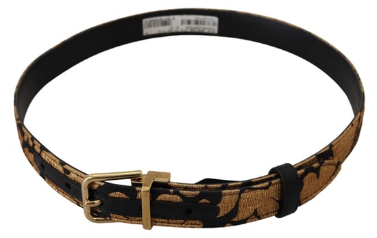 Dolce & Gabbana Multicolor Jacquard Leather Logo Buckle Belt - Image 5