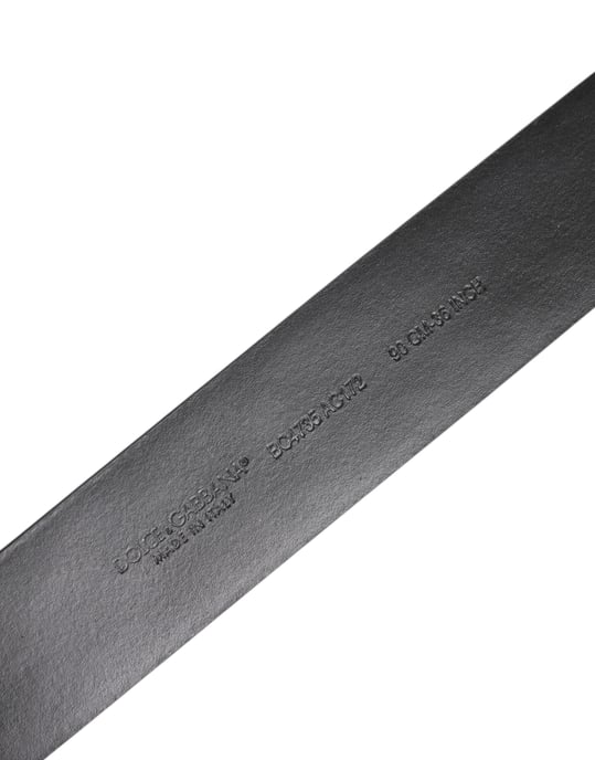 Dolce & Gabbana Svart Kalvskinn Nitar Silver Spänne Bälte - Image 6