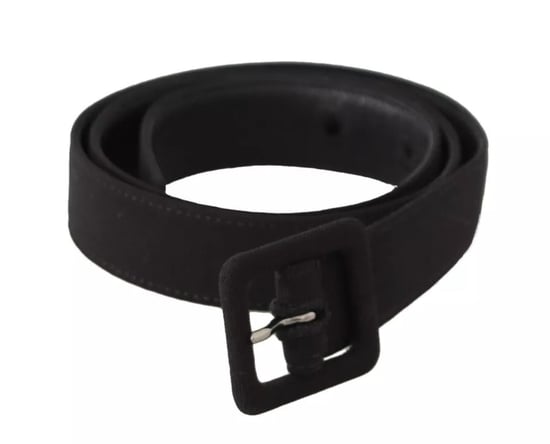 Dolce & Gabbana Zwarte Velours Leren Logo Riem met Gesp - Image 3