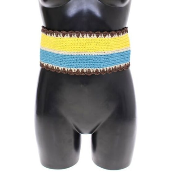 Dolce & Gabbana Gulrandig Bred Midje Raffiabälte - Image 1