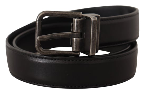 Dolce & Gabbana Zwarte Kalfsleer Logo Metalen Gesp Riem - Image 2