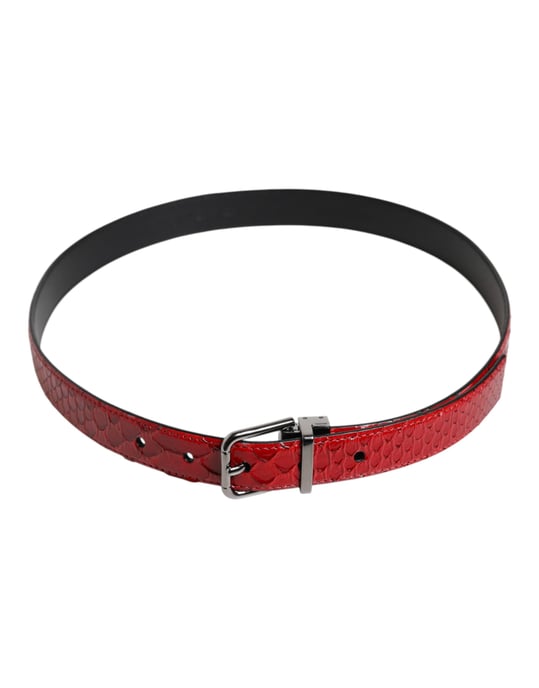 Dolce & Gabbana Rode Exotische Leren Buckle Riem van Messing - Image 3