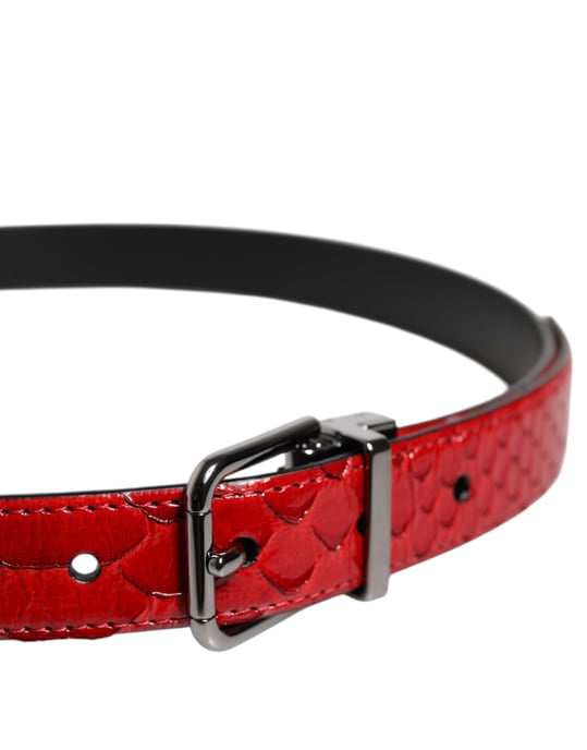 Dolce & Gabbana Rode Exotische Leren Buckle Riem van Messing - Image 4