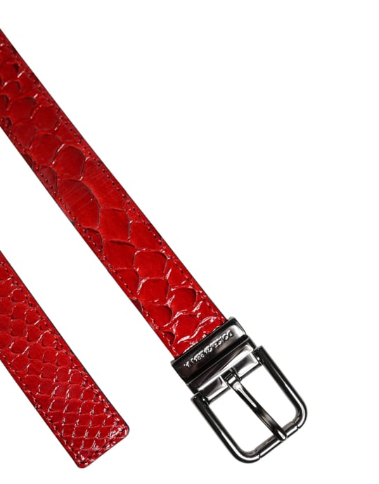 Dolce & Gabbana Rode Exotische Leren Buckle Riem van Messing - Image 6