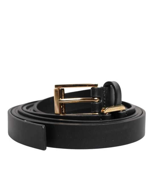 Dolce & Gabbana Zwarte Dubbele Band Leren Gouden Gesp Riem - Image 2