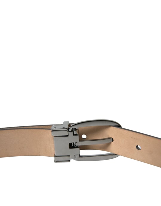 Dolce & Gabbana Donkerbruine Leren Riem met Zilverkleurige Gesp - Image 4