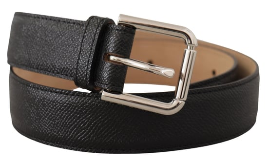 Dolce & Gabbana Svart Kalvskinn Brunt Baksidan Metallspänne Bälte - Image 3