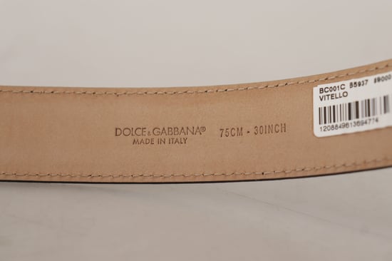 Dolce & Gabbana Svart Kalvskinn Brunt Baksidan Metallspänne Bälte - Image 4