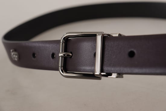 Dolce & Gabbana Mörklila läderbox med Borchia metallspänne bälte - Image 4
