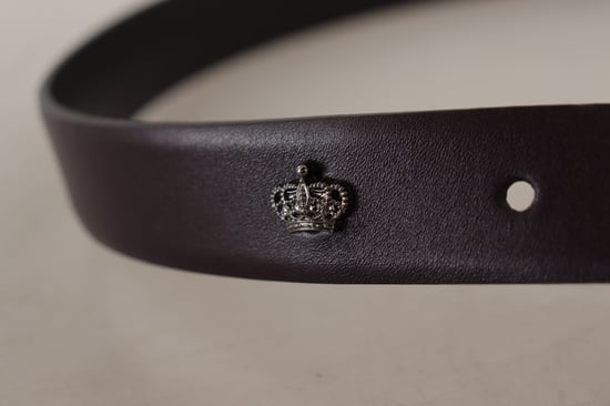 Dolce & Gabbana Mörklila läderbox med Borchia metallspänne bälte - Image 5