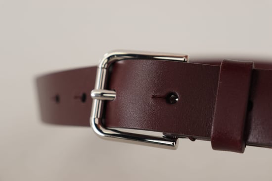 Dolce & Gabbana Marron Kalvskinn Silverfärgad Metallspänne Bälte - Image 5