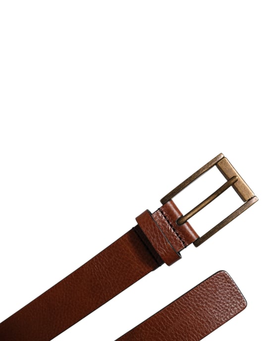Dolce & Gabbana Brun Kalvskinn Klassisk Metallspänne Bälte - Image 6
