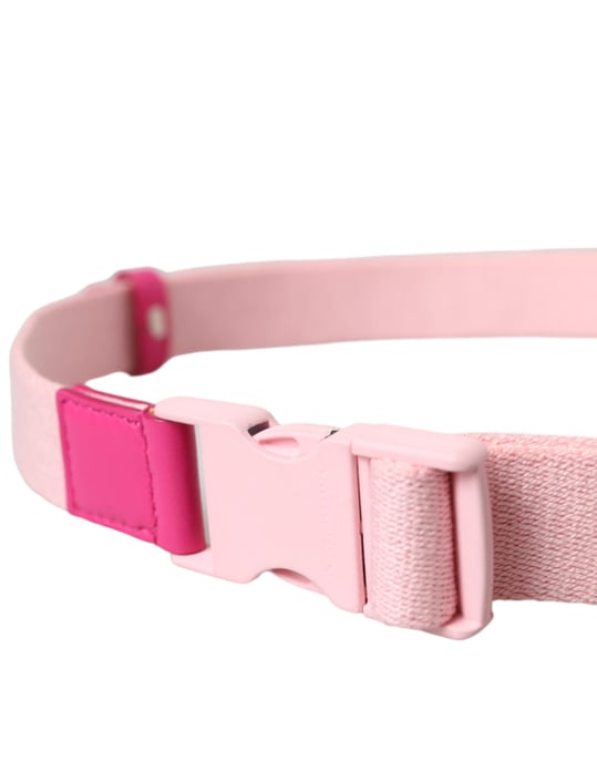 Dolce & Gabbana Rosa Canvas Stretch Plast Spänne Kvinnobälte - Image 3