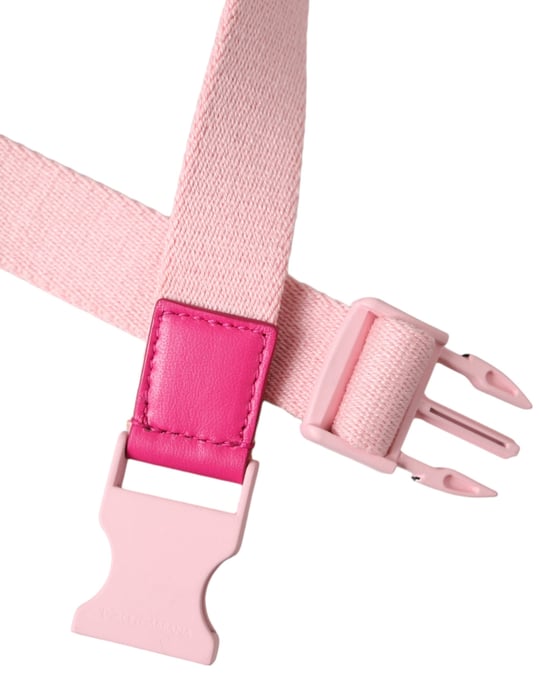 Dolce & Gabbana Rosa Canvas Stretch Plast Spänne Kvinnobälte - Image 4