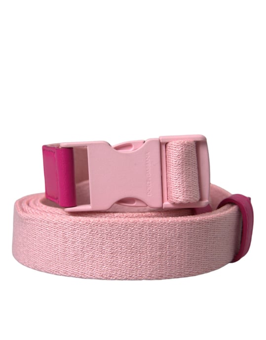 Dolce & Gabbana Rosa Canvas Stretch Plast Spänne Kvinnobälte - Image 5
