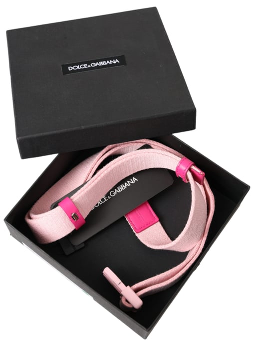Dolce & Gabbana Rosa Canvas Stretch Plast Spänne Kvinnobälte - Image 6