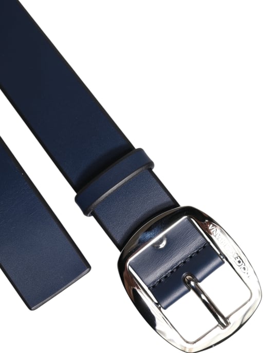 Dolce & Gabbana Blauw Kalfsleer Klassieke Metalen Gesp Riem - Image 6