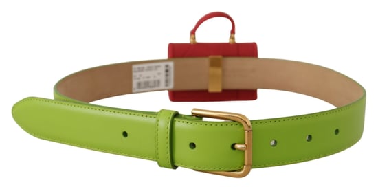 Dolce & Gabbana Green Leather Devotion Heart Micro Bag Headphones Belt - Image 2