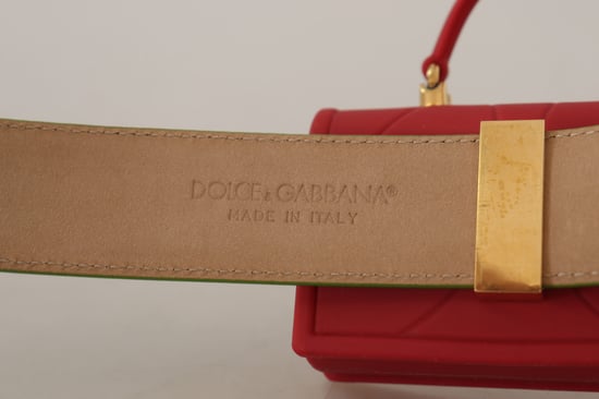 Dolce & Gabbana Green Leather Devotion Heart Micro Bag Headphones Belt - Image 4
