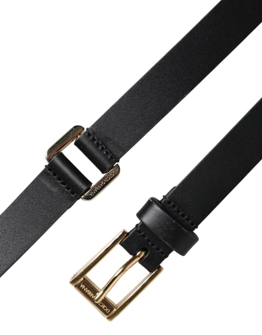 Dolce & Gabbana Zwarte Classic Gouden Metalen Logo Gesp Riem - Image 6