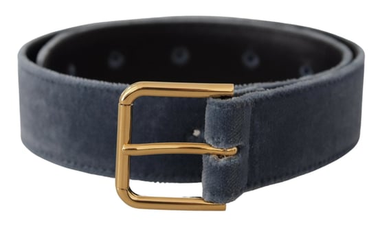 Dolce & Gabbana Marineblauwe Katoenen Gouden Metalen Logo Taillegesp Riem - Image 1