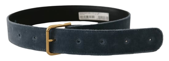 Dolce & Gabbana Marineblauwe Katoenen Gouden Metalen Logo Taillegesp Riem - Image 3