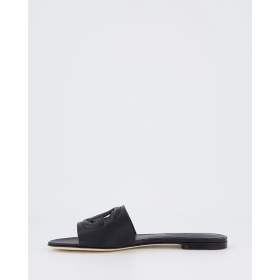 Dolce and Gabbana Dames leren slide met dg logo - Image 5