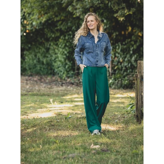 Looxs Revolution Lxs pantalon wide leg clover green voor dames in de kleur - Image 4