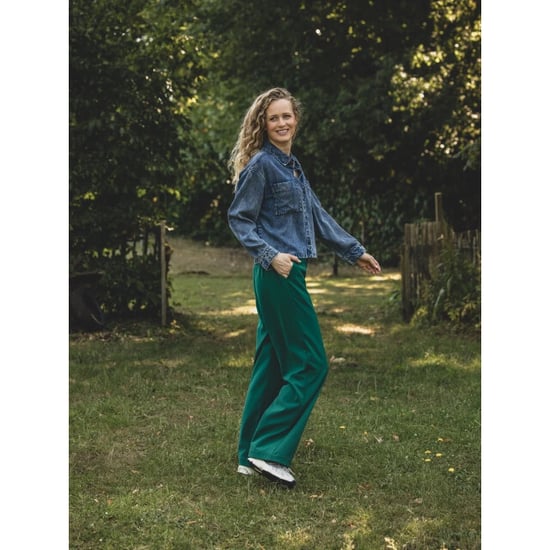 Looxs Revolution Lxs pantalon wide leg clover green voor dames in de kleur - Image 6