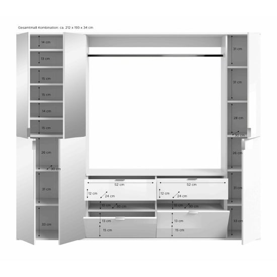 Furnilux Garderobeset projektxmet spiegeldeuren en schoenenkast - Image 6
