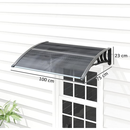 4goodz Deurluifel afdak 75x100 cm overkapping polycarbonaat - - Image 4