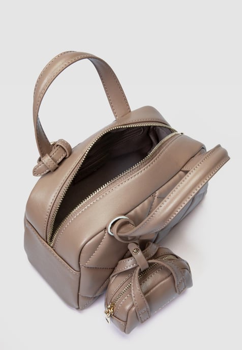 LA FIERA Dames Gequilt Kleine Handtas in Neutrale Toon - Image 3