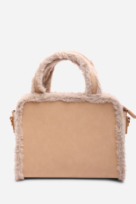 Where's That From Womens 'Kismet' Borg Trim Tote Bag with Cross Body Strap - Image 3