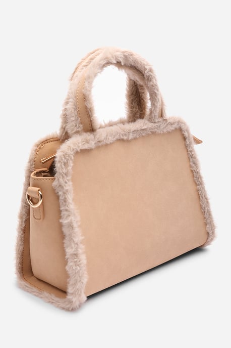 Where's That From Womens 'Kismet' Borg Trim Tote Bag with Cross Body Strap - Image 4