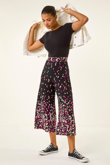 Border Print Culotte Trouser - Image 1