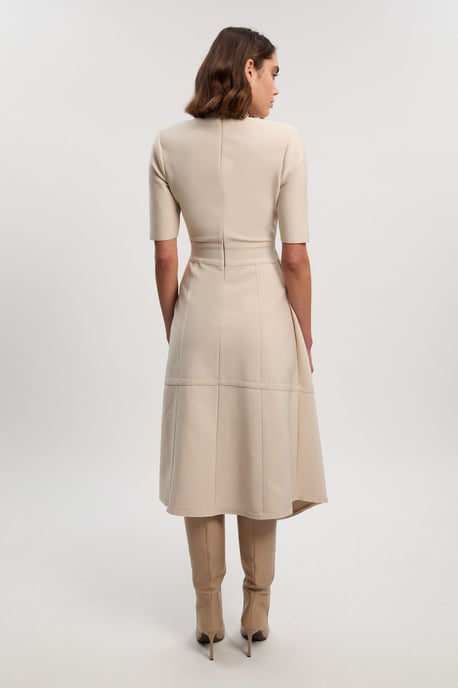 Petite Figure Form Bandage Asymmetric Knit Midi Dress - Image 3