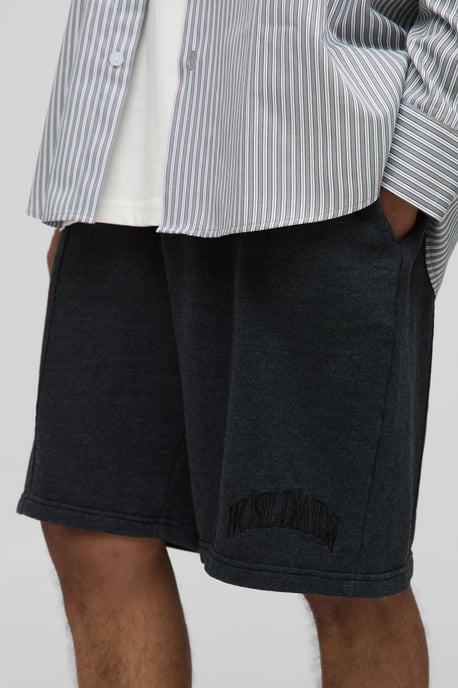 Baggy Fit Washed Worldwide Embroidered Short - Image 3