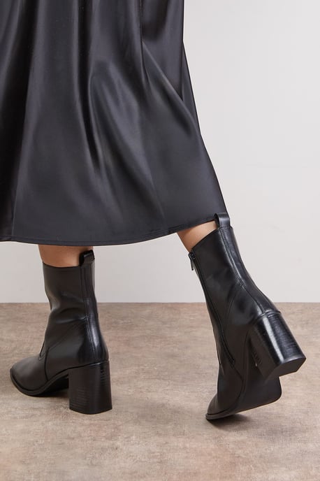 Lauren Leather Block Mid Heel Chelsea Boot - Image 4