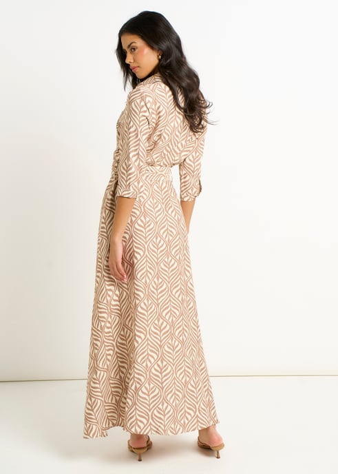 Beige maxi-jurk met ceintuur - Image 4