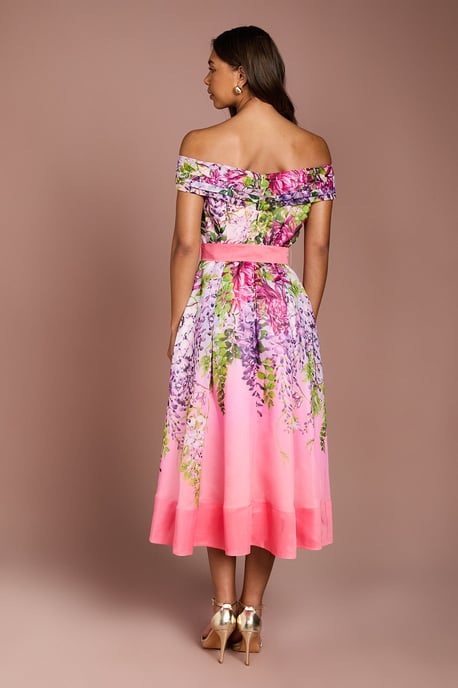 Bardot Pleated Floral Printed Midi Dress - Image 3